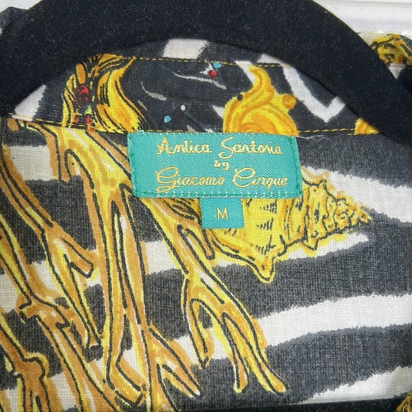 Antica Santoria Giacomo Cinque beaded coral shell golden artistic thin beach top - Picture 4 of 8